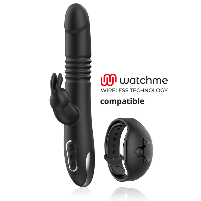 BLACK&SILVER - VIBRA STIMOLANTE KENJI COMPATIBILE CON LA TECNOLOGIA WIRELESS WATCHME