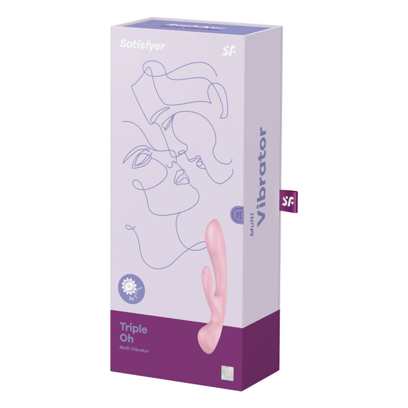 SATISFYER - TRIPLE OH VIBRAZIONE IBRIDA ROSA