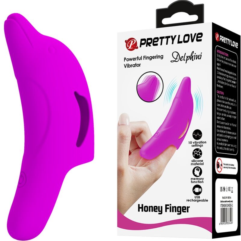 PRETTY LOVE - POTENTE STIMOLATORE DELLE DITA DELPHINI VIOLA