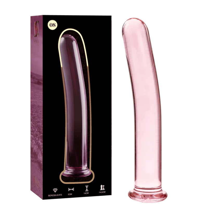 NEBULA SERIES BY IBIZA - MODELLO 8 DILDO IN VETRO BOROSILICATO TRASPARENTE 14.5 CM -O- 2 CM