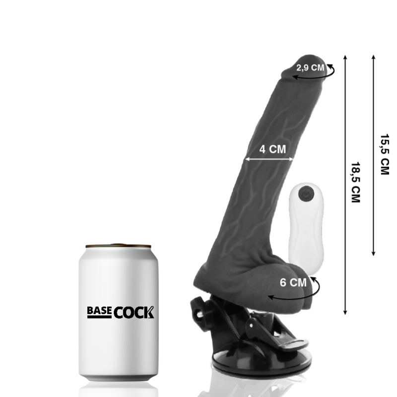 BASECOCK - VIBRATORE ARTICOLABILE TELECOMANDO NATURALE 18.5 CM -O- 4 CM