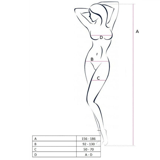 PASSION - WOMAN BS053 WHITE BODYSTOCKING ONE SIZE