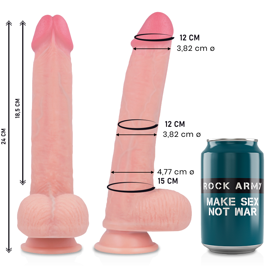 ROCKARMY - LIQUID SILICONE PREMIUM KINGCOBRA REALISTICO 24 CM -O- 4.77 CM